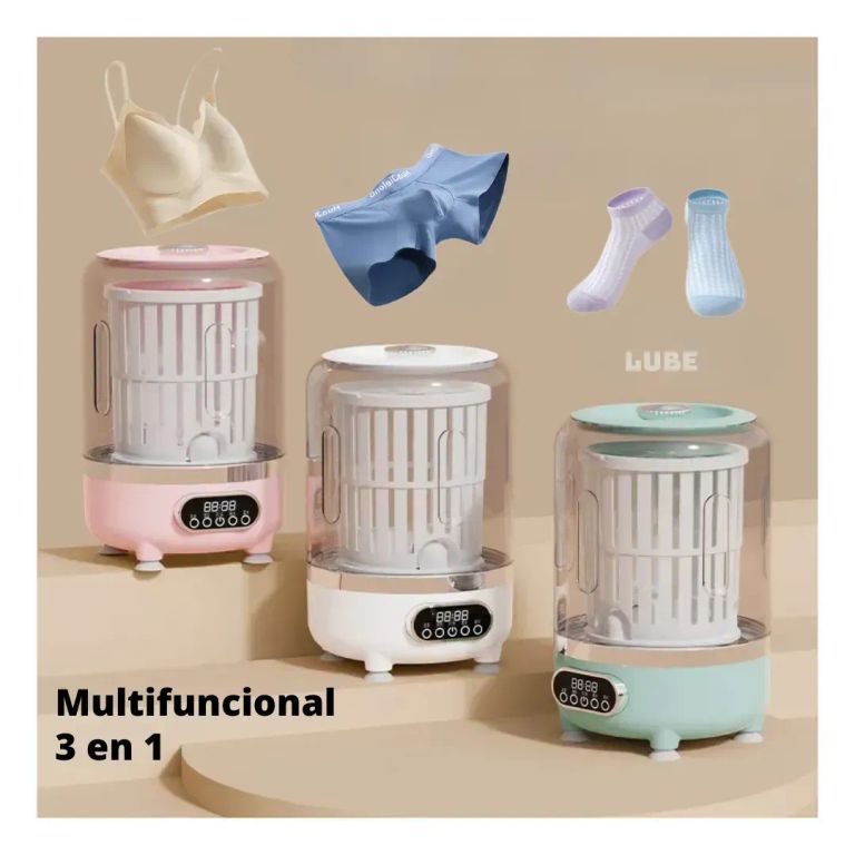 Mini Lavadora Portátil Compacta Multifuncional Con Secado Rápido Panel Digital Potente Limpieza