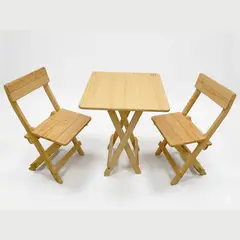 START FG - Juego de Comedor Plegable Balta de 60 cm cuadrado 2 sillas madera pino