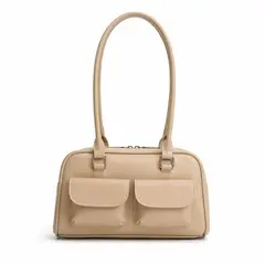 NACIONAL - Cartera bolso beige para mujer