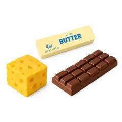 GENERICO - Pack de 3 Squishies Antiestrés con Diseño de queso chocolate butter virales
