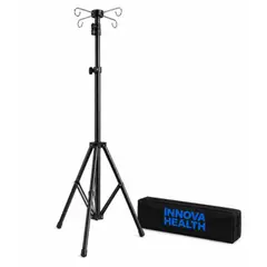 INNOVA HEALTH - Portasuero Portatil Negro , Regula Altura Hasta 2 metros