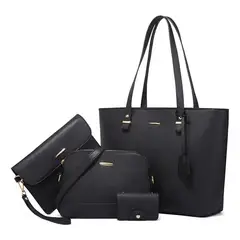 EVERSO - Set 4 Bolsa Hombro Cuero Gran Capacidad Damas Bolsa Mensajer