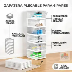 GENERICO - Organizador de Zapatos De 6 Niveles Transparente Zapatera Vertical Ahorra Espacio
