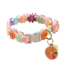 VATYERTY - 1 collar ajustable de encaje con colgante para mascotas Fruta