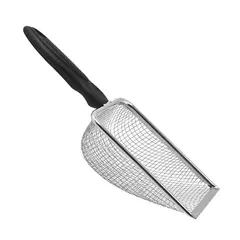 VATYERTY - Pala para arena de gatos de acero inoxidable duradera con mango ergonómico Plata