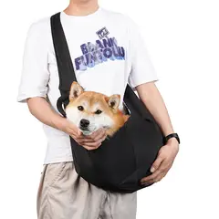 VATYERTY - Bandolera portamascotas suave - Bolsa de viaje para perros y gatos Negro