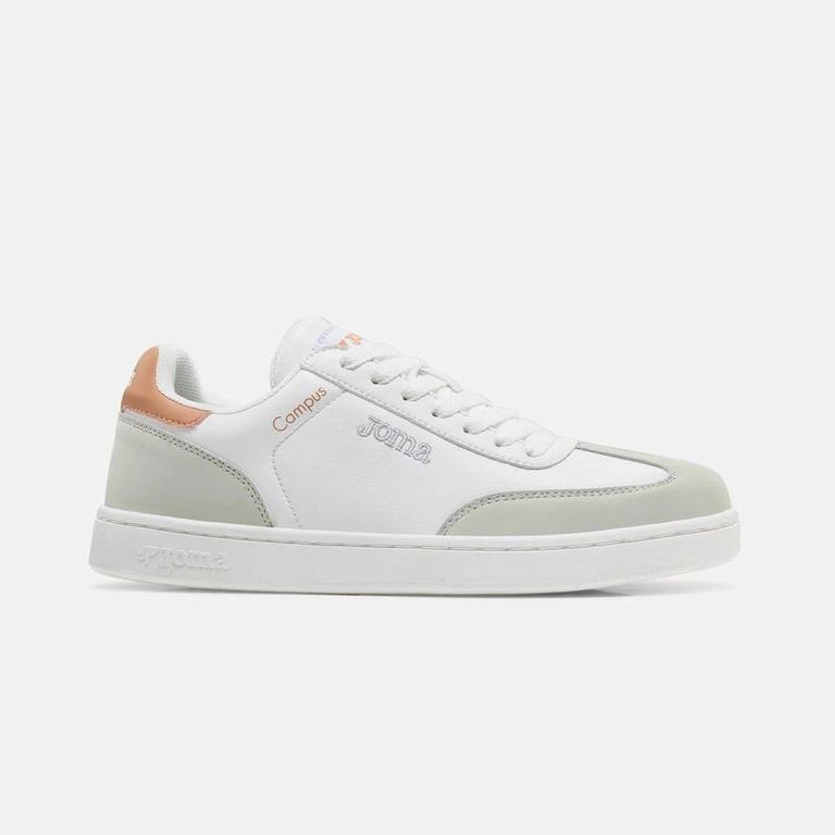 Zapatillas Casuales Campus Lady 2629 Blanco Beige Naranja