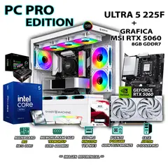 INTEL - PC Gamer Pro ULTRA 5 225F RAM 16GB DDR5 SSD 1TB GRAFICA MSI RTX 5060 8GB.