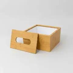 ELMEJORPRECIO - Dispensador de Pañuelos Diseño Madera Bambú Marrón Claro