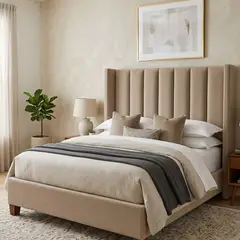MAVISAC - Pack Tarima y Cabecera Tosco 2 Plazas Beige