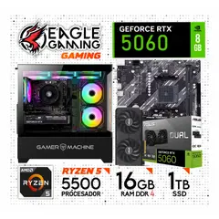 NVIDIA - Computadora PC Gamer AMD RYZEN 5 5500 + RTX 5060 8GB + RAM 16GB + SSD 1TB