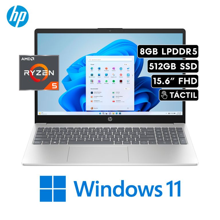 15-FC0146DX - AMD RYZEN 5 7520U RAM 8GB Disco 512GB SSD 15.6″ FHD TACTIL W11