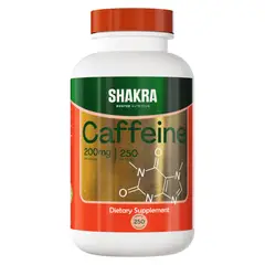 SHAKRA - Caffeine cafeina 200 mg 250 capsulas