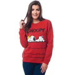 SNOOPY - POLERA MUJER MANGA LARGA ROJO