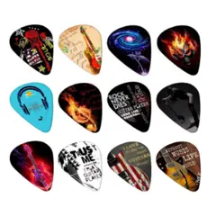 GENERICO - Set 12 Puas para Guitarra Electrica o Acustica con Diseño 0.46 mm