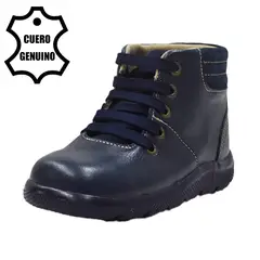 BRUNO KIDS - BOTÍN CAMINANTE NIÑO DE CUERO AZUL