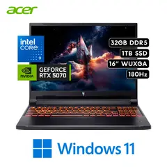 ACER - NITRO V16 - INTEL CORE 9 270H RAM 32GB 1TB SSD RTX 5070 8GB 16″ WUXGA 180HZ W11