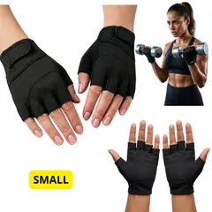 GENERICO - Guantes mitones color Negro Gym fitness Lycra SMALL