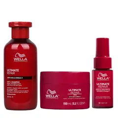 WELLA - Shampoo Reparador 250ml+ Mascarilla+ Spray Miracle Ultimate Repair