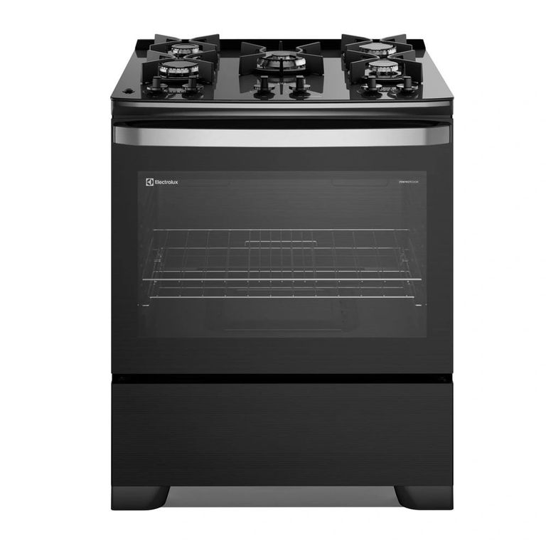Cocina a gas F5EGB 30" 5 hornillas negro