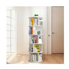 EVERSO - Biblioteca Giratoria 360° de Piso 5 Niveles Estante Organizador para Libros