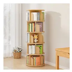 EVERSO - Biblioteca Giratoria 360° de Piso 5 Niveles Estante Organizador para Libros