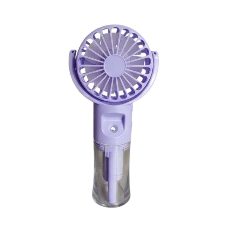 Mini Ventilador Electrico de Mano Morado Portatil Recargable con Humidificador