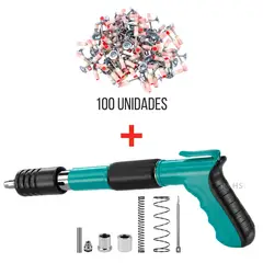ROHS - Pistola De Clavos Profesional De Acero + 100 Unidades De Clavos