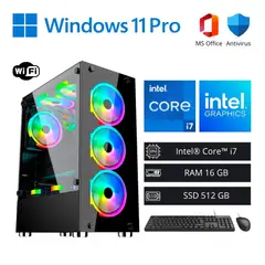 INTEL - Computadora PC Gamer Core i7 4,00 GHz 16GB RAM 512GB SSD WiFi