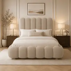 BH BARAKA HOME PREMIUM - Cama Premium Nube Duna 2 Plazas - Beige Claro