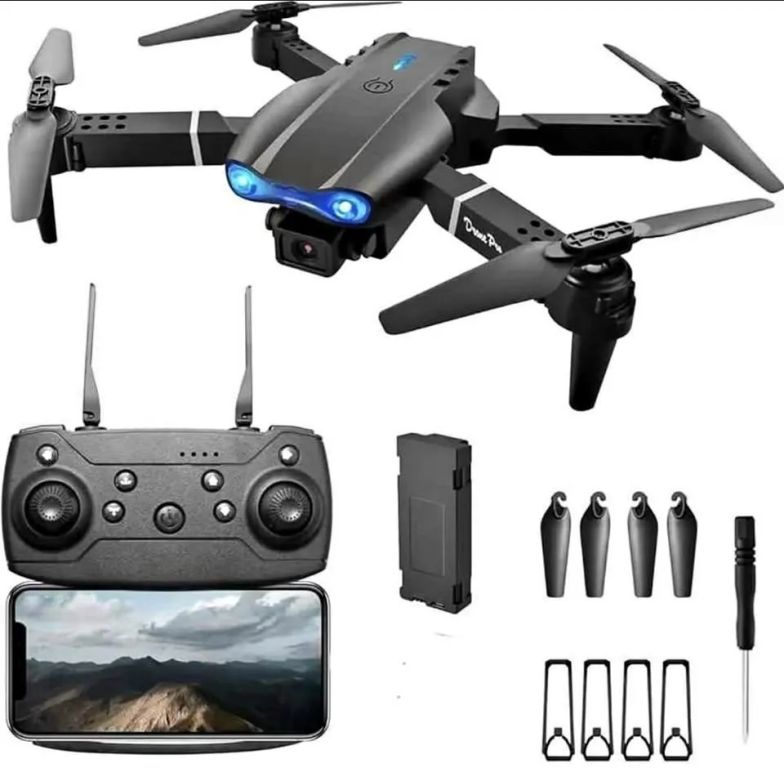 Drone K3 E99 Pro Doble Cámara HD Led Color Negro