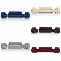 SALA FABULOSA - FUNDA DE MUEBLE TERCIOPELO COBERTOR DE SILLONES 3-1-1 - MARRÓN