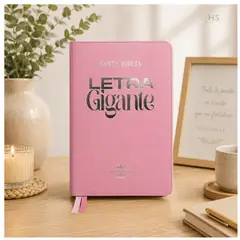 OEM - Biblia Reina-Valera 1960 Letra Gigante Rosa + Forro Protector Transparente Y Tapa Semirrígida