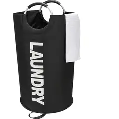 VATYERTY - Cesto de lavandería grande de 90 L para ropa sucia Negro