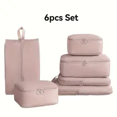 VATYERTY - Set de 6 organizadores de equipaje de compresión Rosa