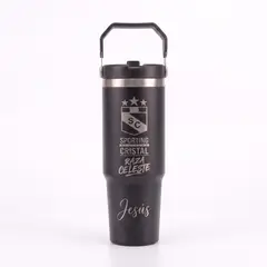 LITTLE BRU ACCESORIOS EXCLUSIVOS - Termo Tomatodo Flip Sporting Cristal Personalizado 900Ml Negro