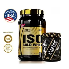 Level Pro - Pack Proteína Iso Gold Whey 1.1kg Chocolate + Creatina Dorian Yates 300gr