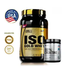 Level Pro - Pack Proteína Iso Gold Whey 1.1kg Chocolate + Creatina Universe Nutrition 250gr