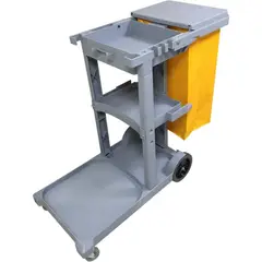 Ichimatsu - Carrito de limpieza con tapa Industrial Gris 119X52X96
