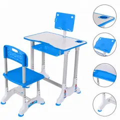 GENERICO - Juego de Escritorio y Silla Multifuncional para Niños Celeste
