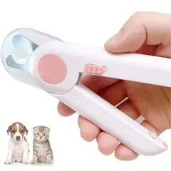 IMPORTADO MC - Cortauñas LED para Gatos y Mascotas Pequeñas con Lima de Uñas Pet Gravity Color Rosa