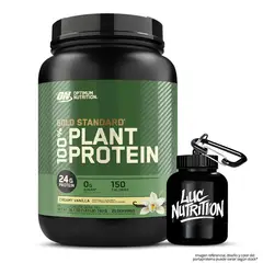Optimum Nutrition - Proteína Vegana Gold Standard 100% Plant Protein / 740 gramos - Creamy Vainilla + Portaproteina