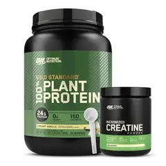 Optimum Nutrition - Gold Standard 100% Plant Protein 740 G - Creamy Vainilla + Creatina 300 G + Scoop