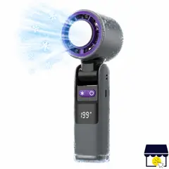 GENERICO - Ventilador Portatil con Sistema de Enfriamiento 199 Velocidades Pantalla LED 4000 mAh - Negro