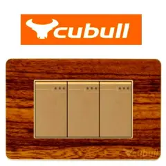 CUBULL - INTERRUPTOR TRIPLE COLOR MADERA MARCA MODELO A4-009
