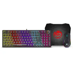 CYBERTEL - Kit Gamer Striker GT1802 Teclado Mecánico + Mouse + Pad Mouse