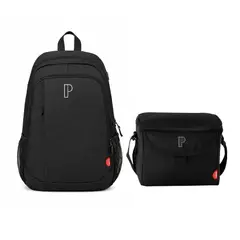 PORTA - Pack Mochila Portalaptop Acolchado Dallo Lonchera Térmica Coldplay Negro
