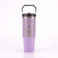 LITTLE BRU ACCESORIOS EXCLUSIVOS - Tomatodo Térmico Messi Personalizado 900 ML Lila