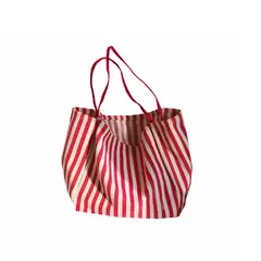 VATYERTY - Bolso de Hombro de lona a rayas rojas