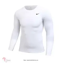 NO LOGO - Polo Manga Larga Tela Colombiana De Compresión Blanco